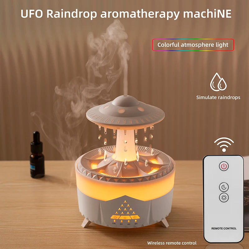 RAINFLOW Ultrasonic Humidifier - Rain Cloud Diffuser with LEDS & Remote