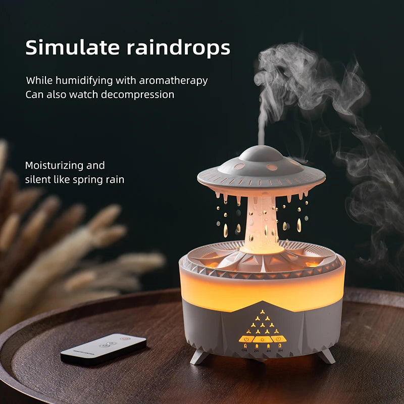 RAINFLOW Ultrasonic Humidifier - Rain Cloud Diffuser with LEDS & Remote